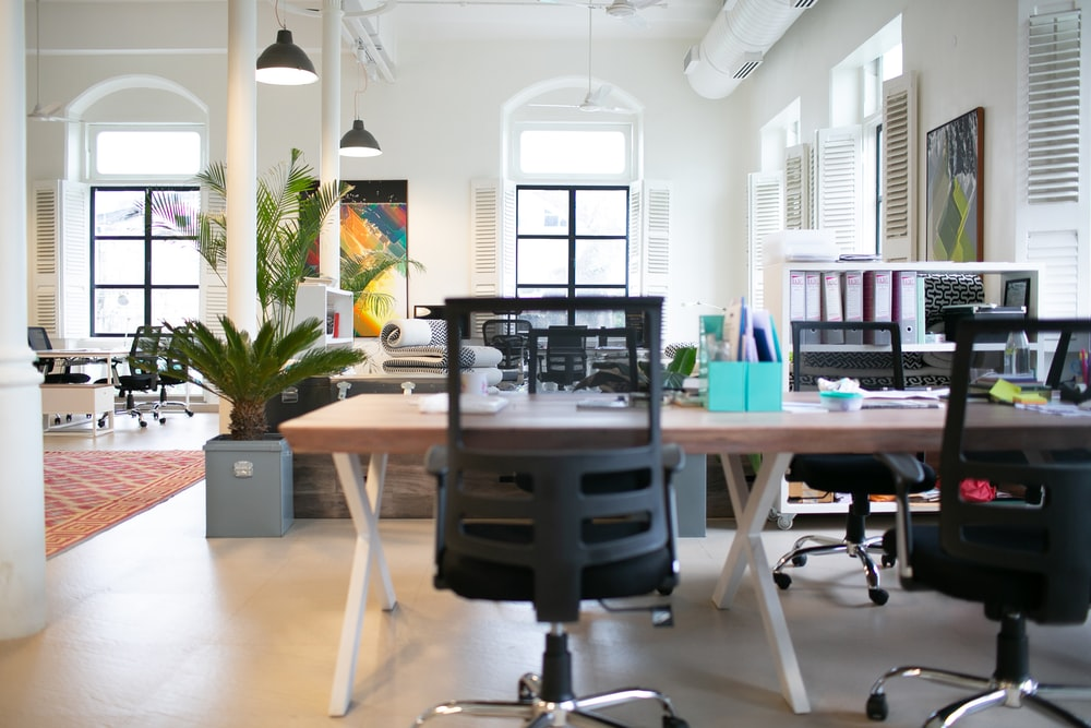 a sustainable office lighting setup